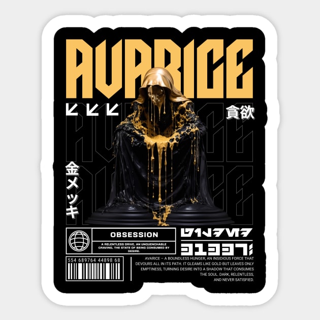 Avarice Obsession Art – Greed Concept Design Sticker by Designed By Marty